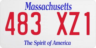 MA license plate 483XZ1
