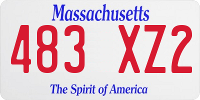 MA license plate 483XZ2