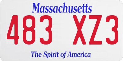 MA license plate 483XZ3