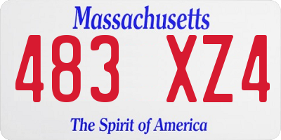 MA license plate 483XZ4