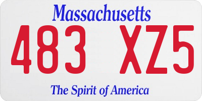 MA license plate 483XZ5