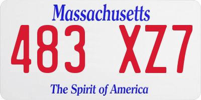 MA license plate 483XZ7