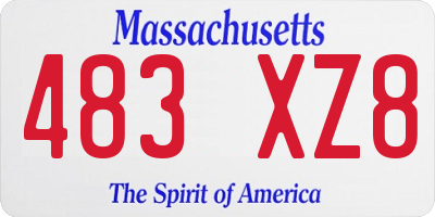 MA license plate 483XZ8