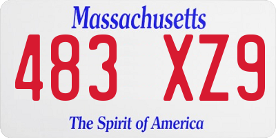 MA license plate 483XZ9