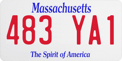 MA license plate 483YA1