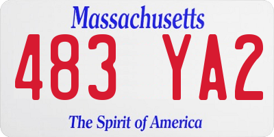 MA license plate 483YA2