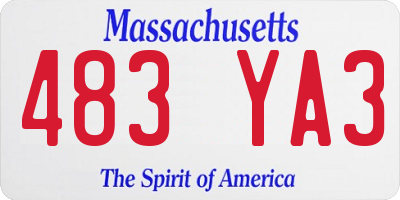 MA license plate 483YA3