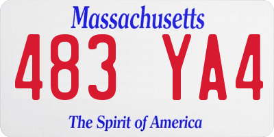 MA license plate 483YA4