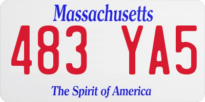 MA license plate 483YA5
