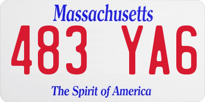MA license plate 483YA6