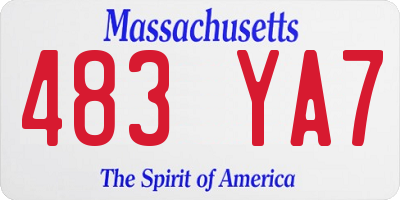 MA license plate 483YA7