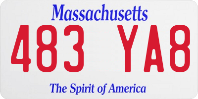 MA license plate 483YA8