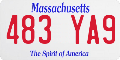 MA license plate 483YA9