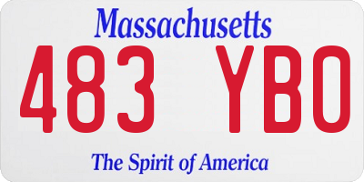 MA license plate 483YB0