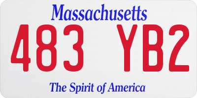 MA license plate 483YB2