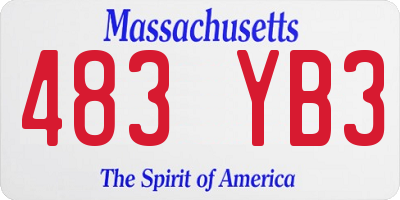 MA license plate 483YB3