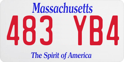 MA license plate 483YB4
