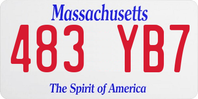 MA license plate 483YB7