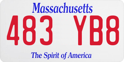 MA license plate 483YB8