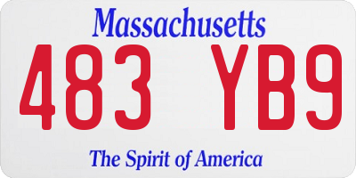 MA license plate 483YB9