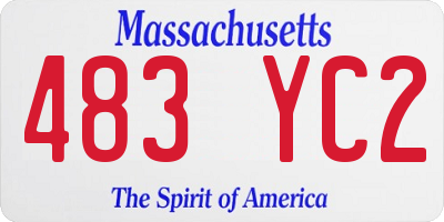 MA license plate 483YC2