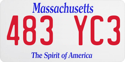 MA license plate 483YC3