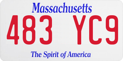 MA license plate 483YC9