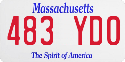 MA license plate 483YD0