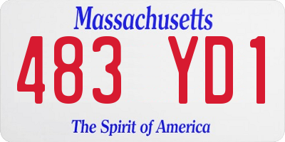 MA license plate 483YD1