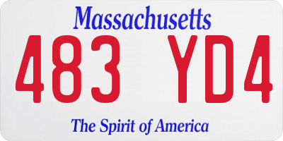 MA license plate 483YD4