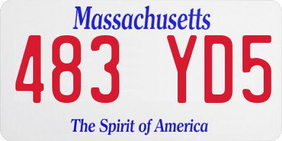 MA license plate 483YD5