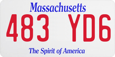 MA license plate 483YD6