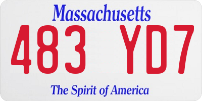 MA license plate 483YD7