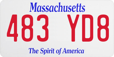MA license plate 483YD8