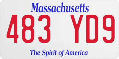 MA license plate 483YD9