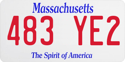 MA license plate 483YE2