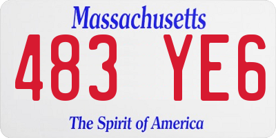 MA license plate 483YE6