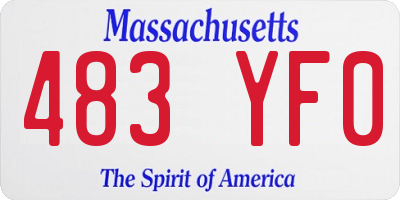 MA license plate 483YF0