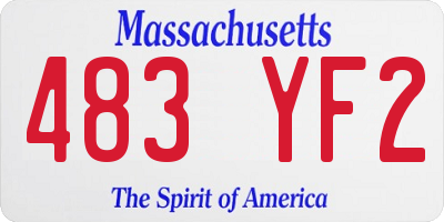 MA license plate 483YF2