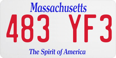 MA license plate 483YF3