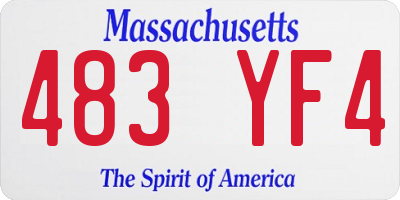 MA license plate 483YF4
