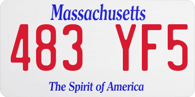 MA license plate 483YF5