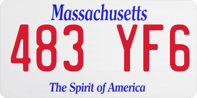 MA license plate 483YF6