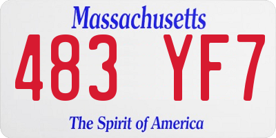 MA license plate 483YF7