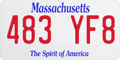 MA license plate 483YF8