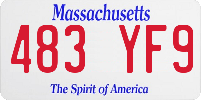 MA license plate 483YF9