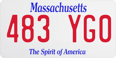MA license plate 483YG0