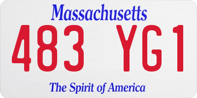MA license plate 483YG1