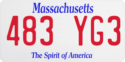 MA license plate 483YG3