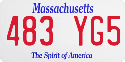 MA license plate 483YG5